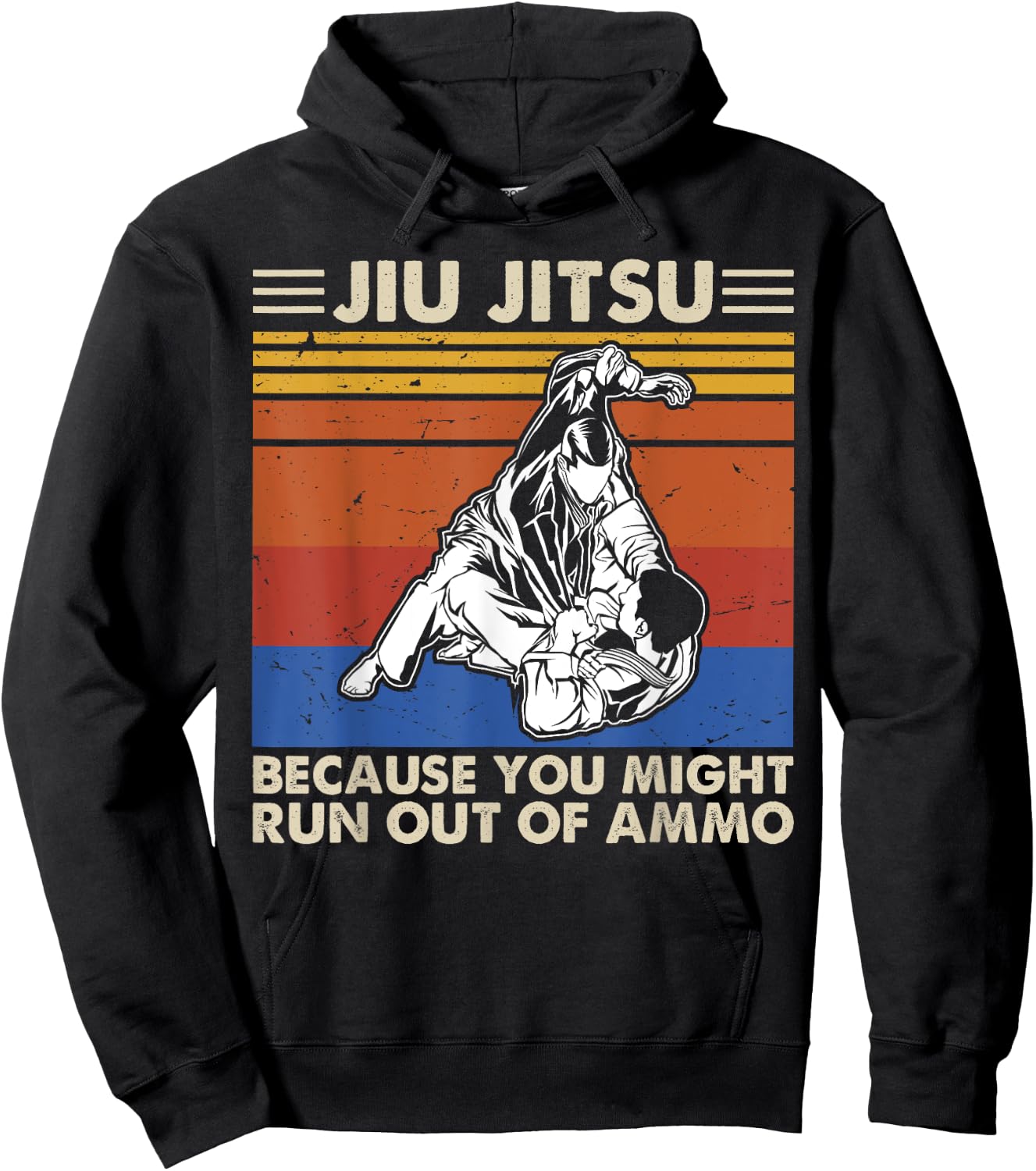 Jiu Jitsu Because You Might Run Out of Ammo Vintage Shirt Hoodie - Hoodie | Black
