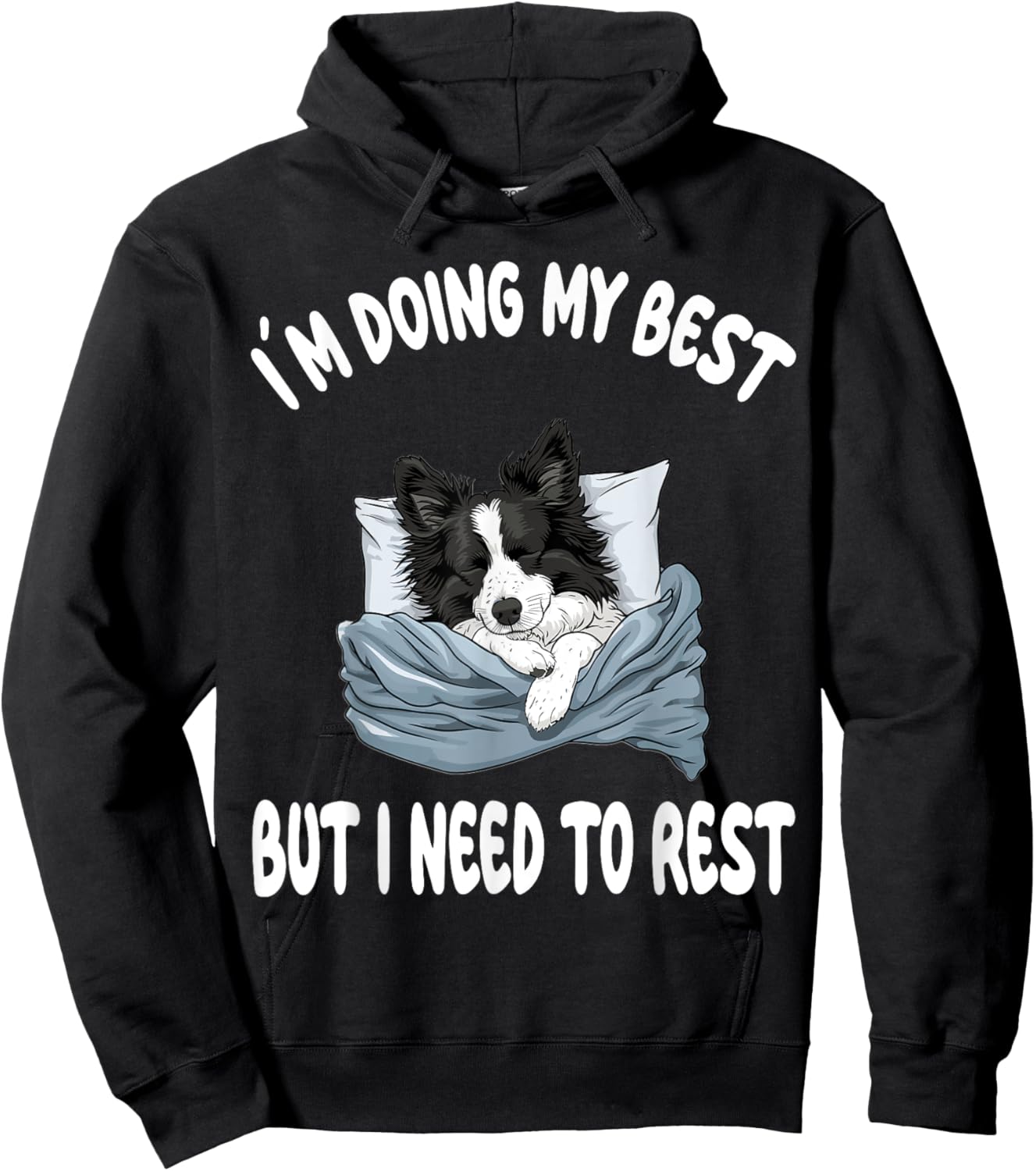 Border Collie Official Sleepshirt Pajamas Nightgown Hoodie - Hoodie | Black