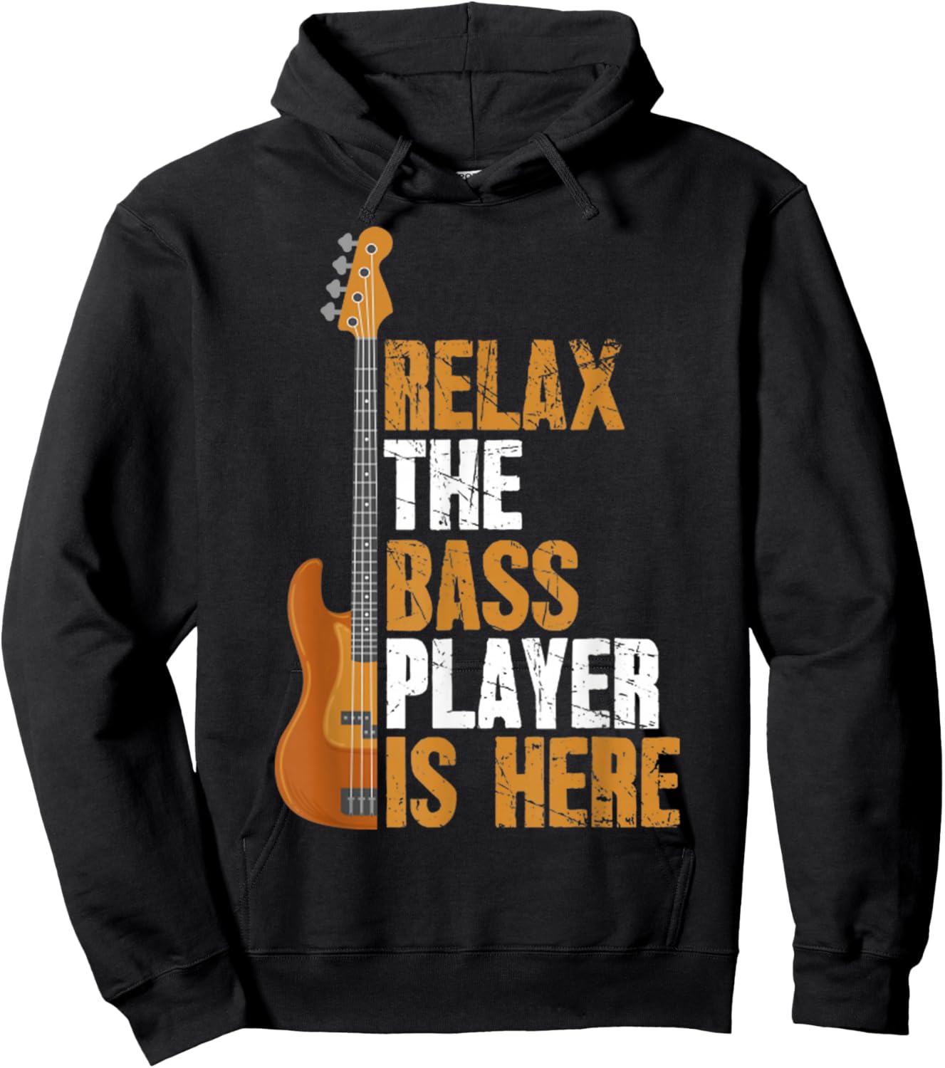 Vintage Relax The Bass Player Is Here Gift Bassist Guitarist Hoodie - Hoodie | Black