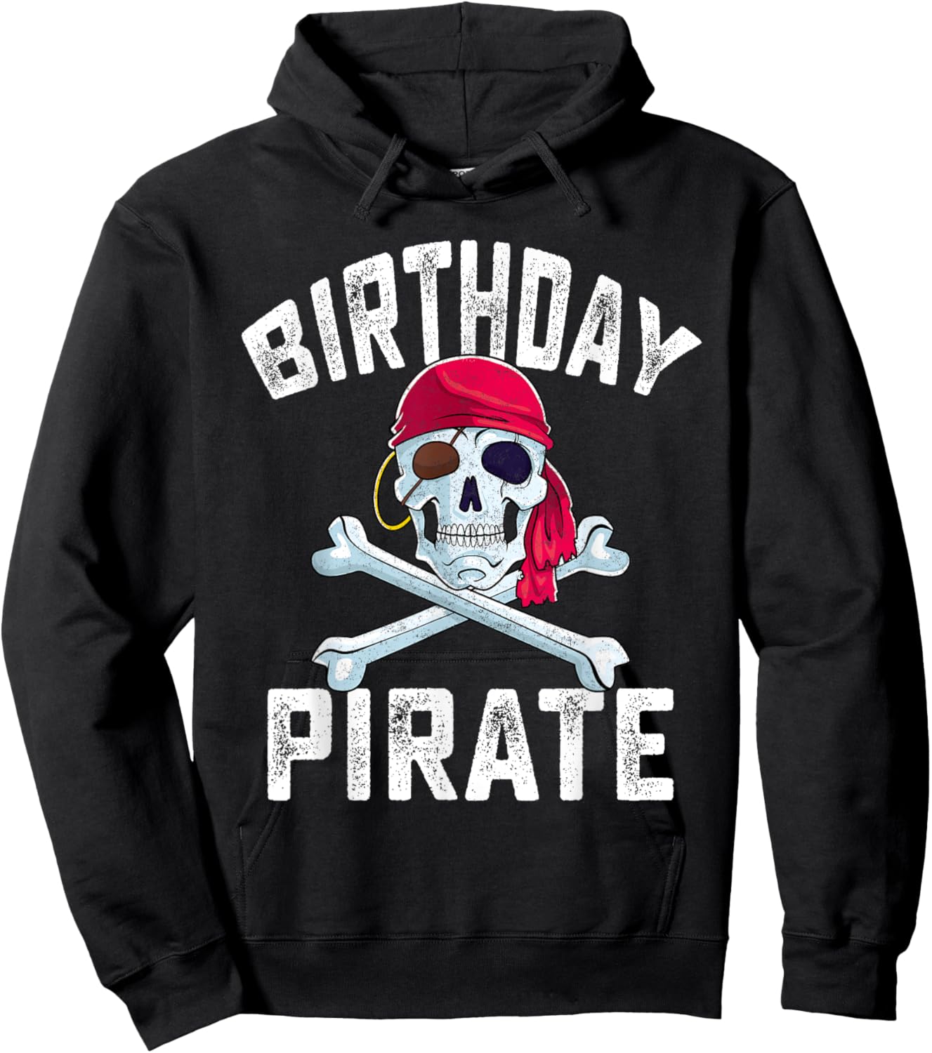 Birthday Pirate Crossbones Skull Family Halloween Themed Hoodie - Hoodie | Black