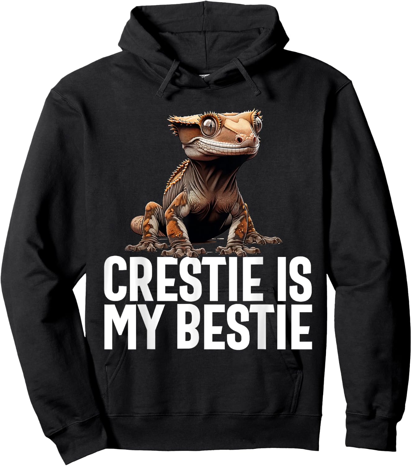 Crested Gecko Men Women Lizard Eyelash Gecko Herpetologist Hoodie - Hoodie | Black