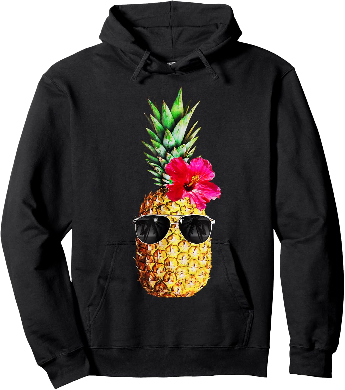 Summer Pineapple Graphic Teen Hawaiian Cute Funny Hoodie - Hoodie | Black