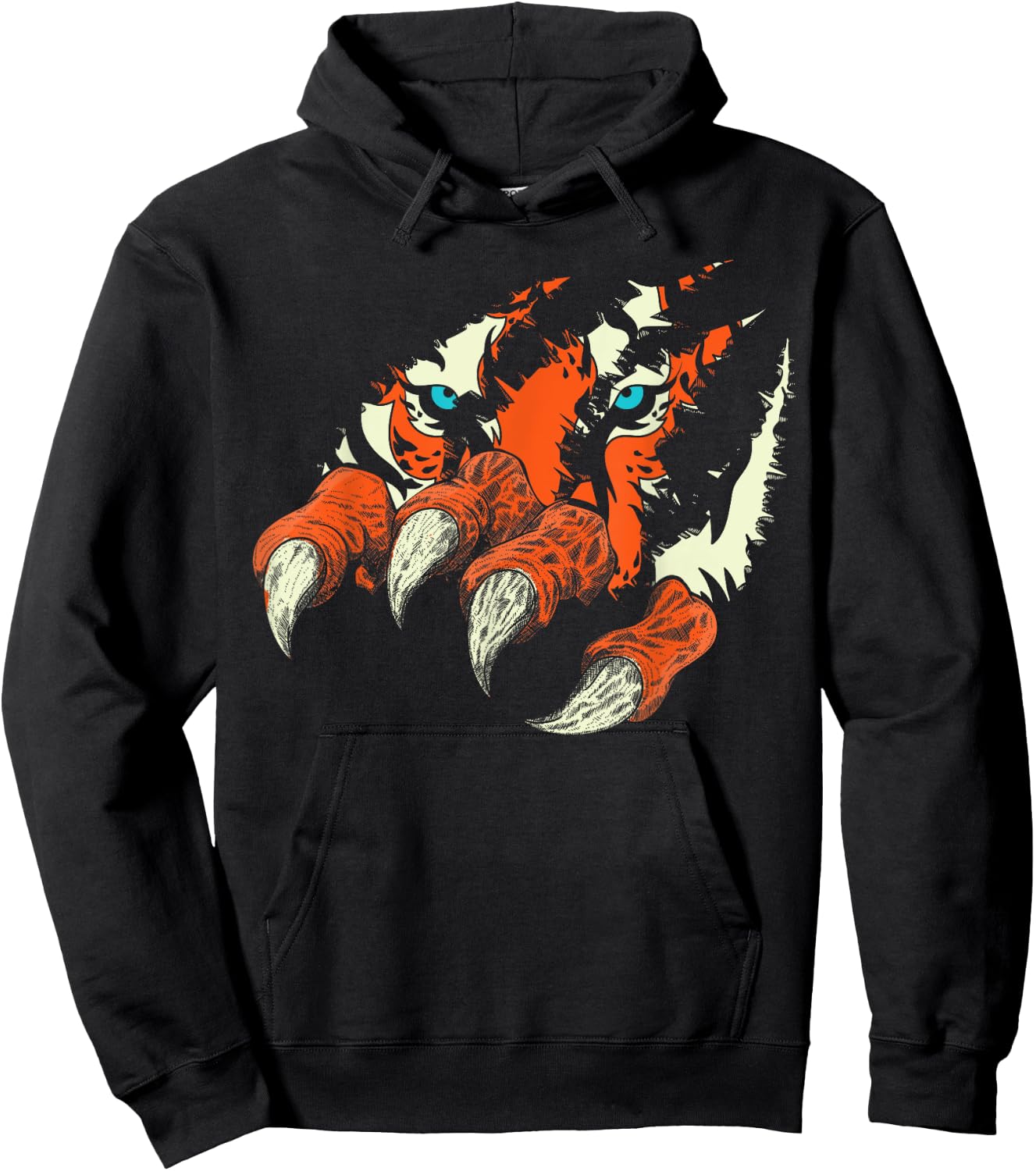 Wildlife Animal Predator Wild Cat Claws Tiger Eyes Tiger Hoodie - Hoodie | Black