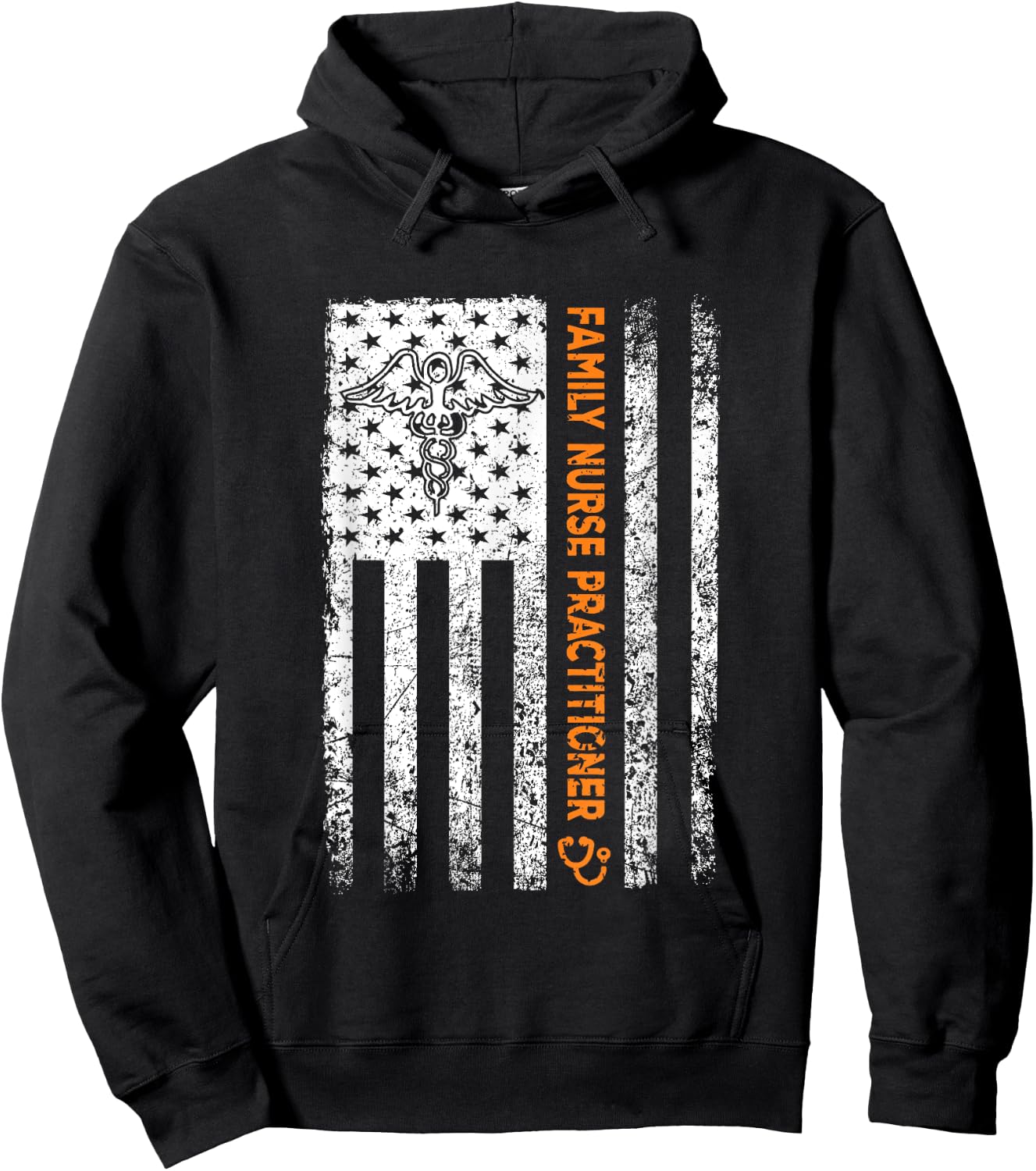 Family Nurse Practitioner Flag FNP Nursing Graduator Hoodie - Hoodie | Black