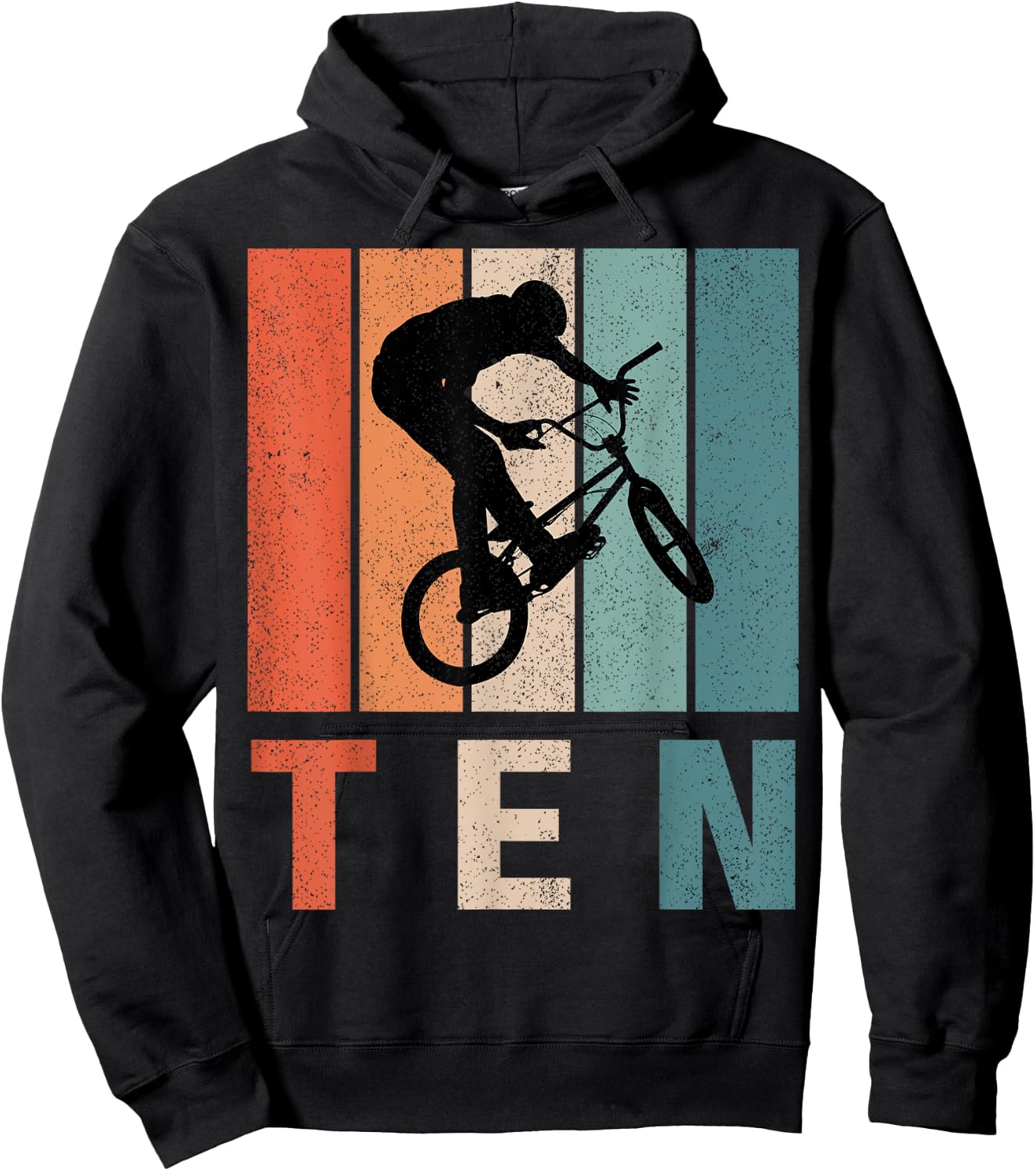 10th Birthday Retro BMX Bicycle Bike Boys Kids 10 Years Old Hoodie - Hoodie | Black