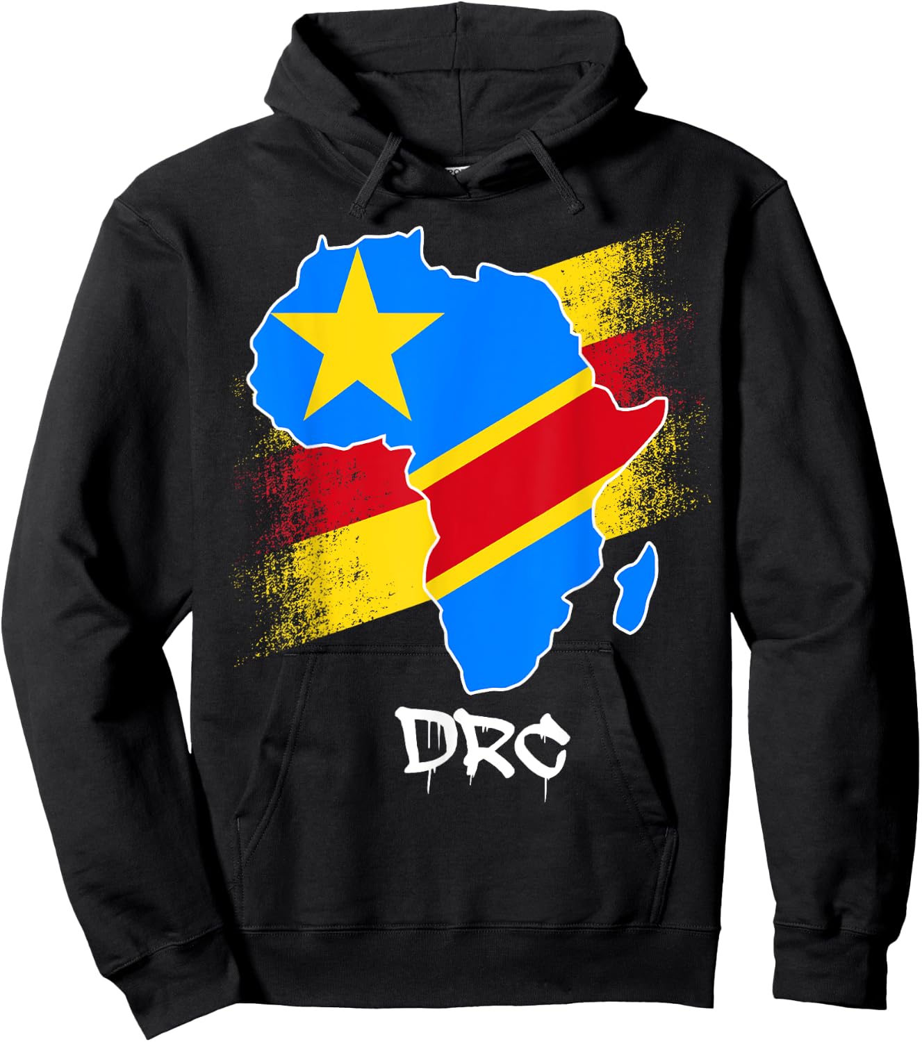 DR Congo flag in Africa Map Love RDC DRC Republic Of Congo Hoodie - Hoodie | Black