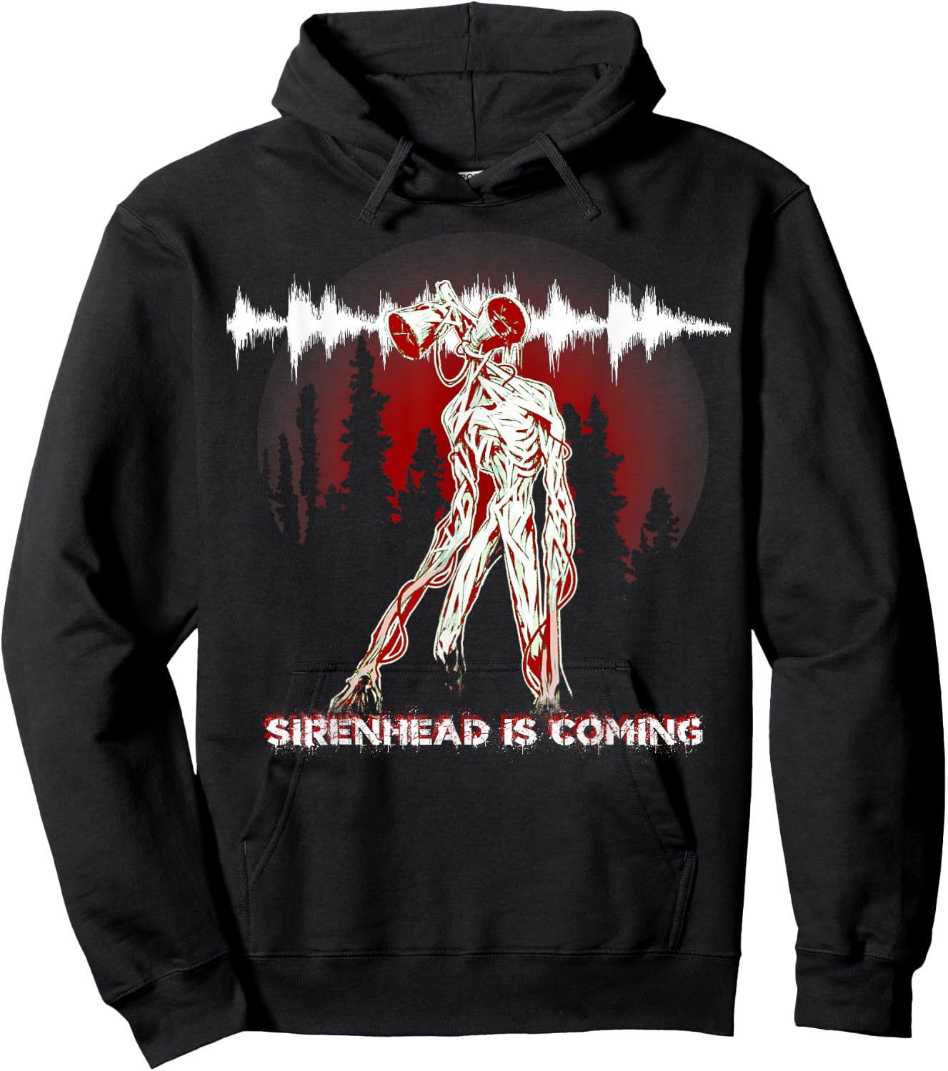 Creepy Creature Siren Head Creepypasta Horror Halloween Meme Hoodie - Hoodie | Black