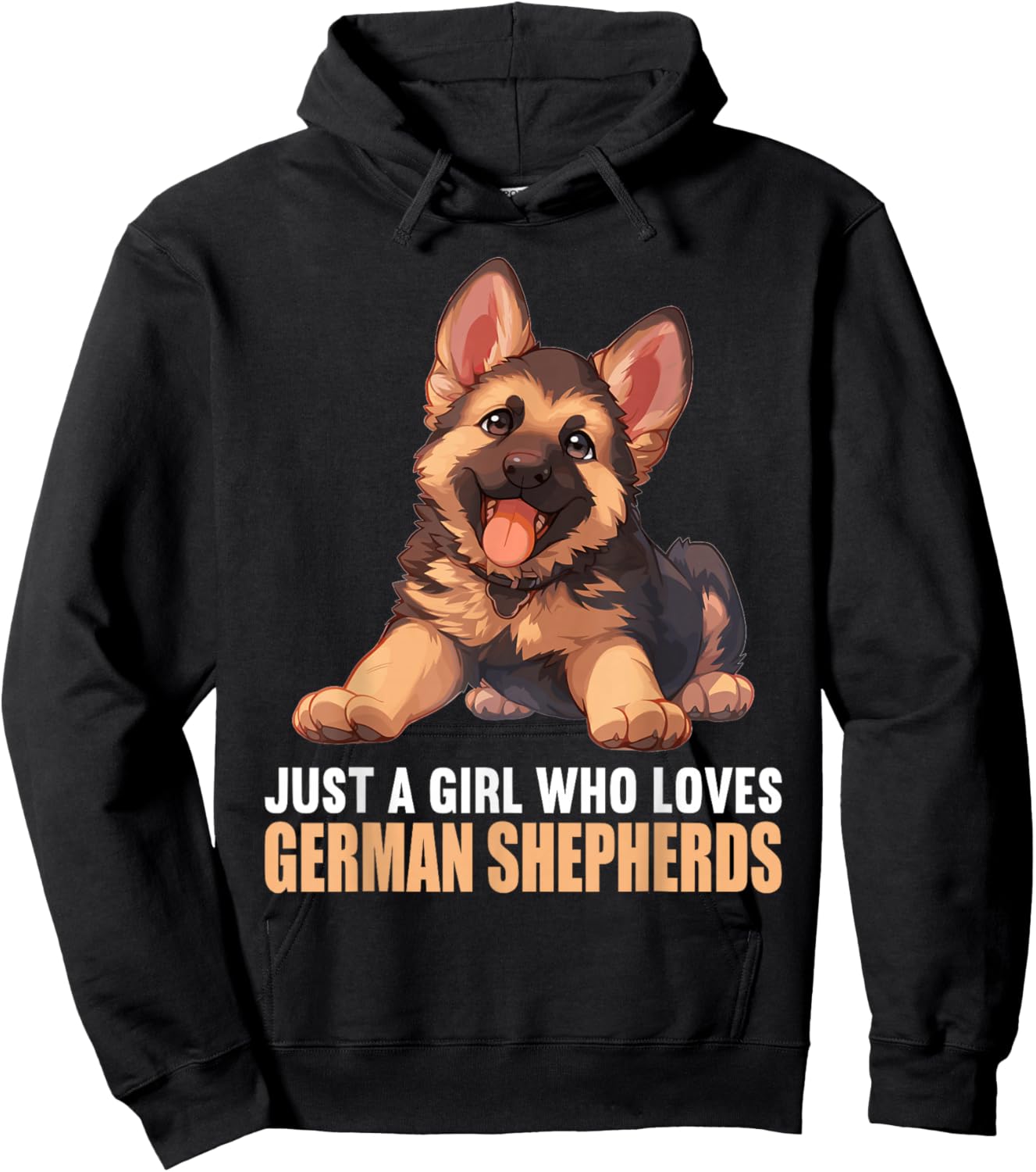 Just a Girl who loves German Shepherds German Shepherd Hoodie - Hoodie | Black