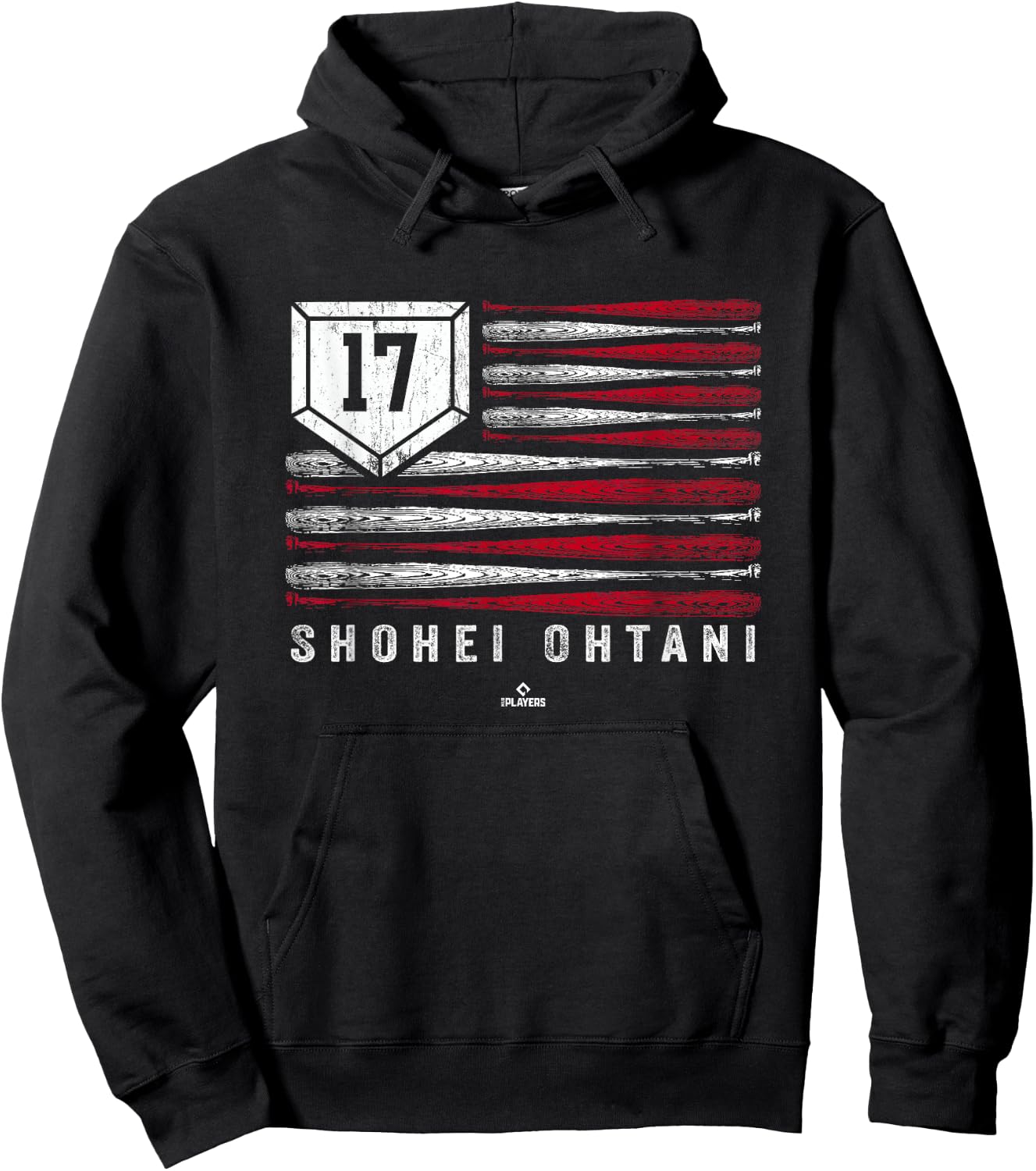 Vintage US Flag Baseball Stripes Shohei Ohtani Los Angeles Hoodie - Hoodie | Black