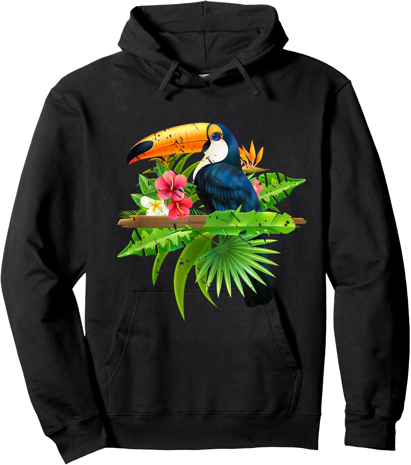 Tropical Birds Exotic Summer Animal Toucan Hoodie - Hoodie | Black