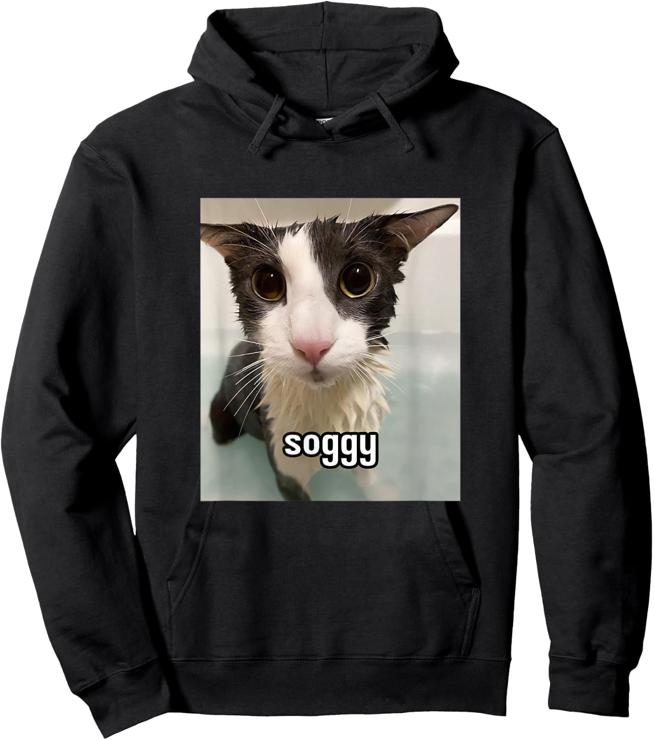 Silly Soggy Cat Meme Hoodie - Hoodie | Black
