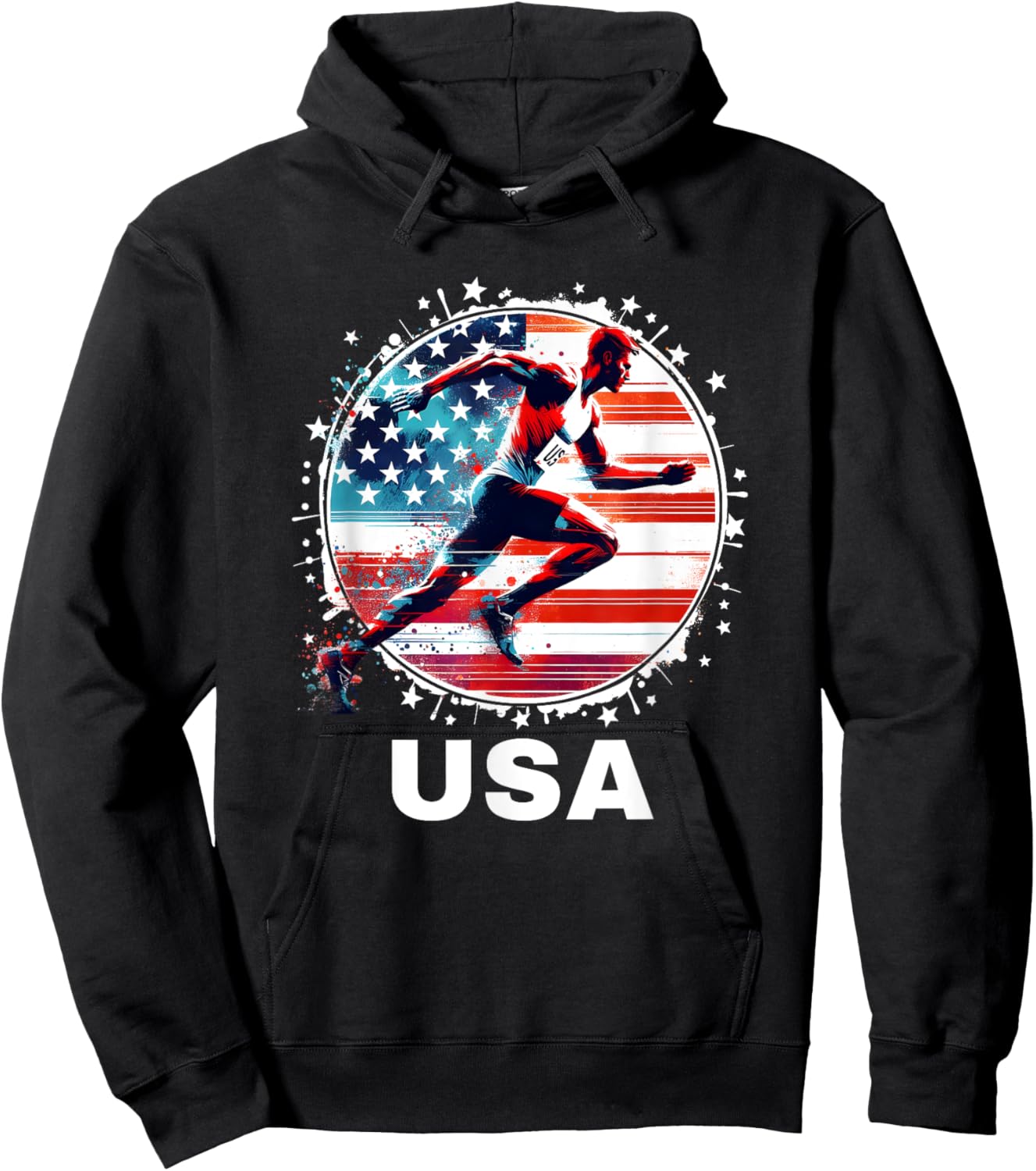 Track and Field USA Team Men Women Kids Running Apparel USA Hoodie - Hoodie | Black