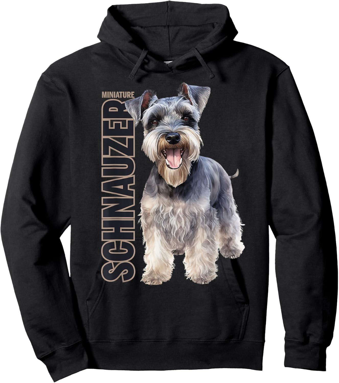 Miniature Schnauzer Watercolor Hoodie - Hoodie | Black
