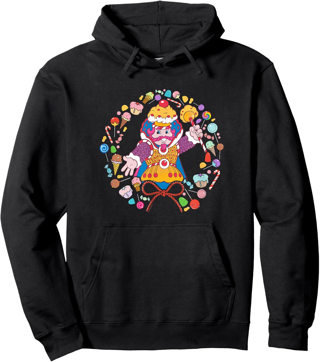 Candy Land Christmas King Kandy Wreath Hoodie - Hoodie | Black