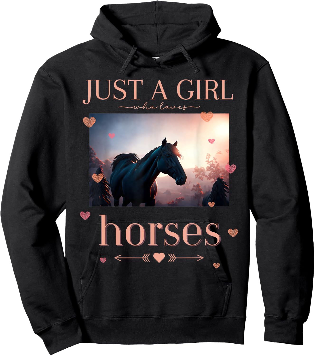 Just a girl who loves horses Riding Horses Hoodie - Hoodie | Black