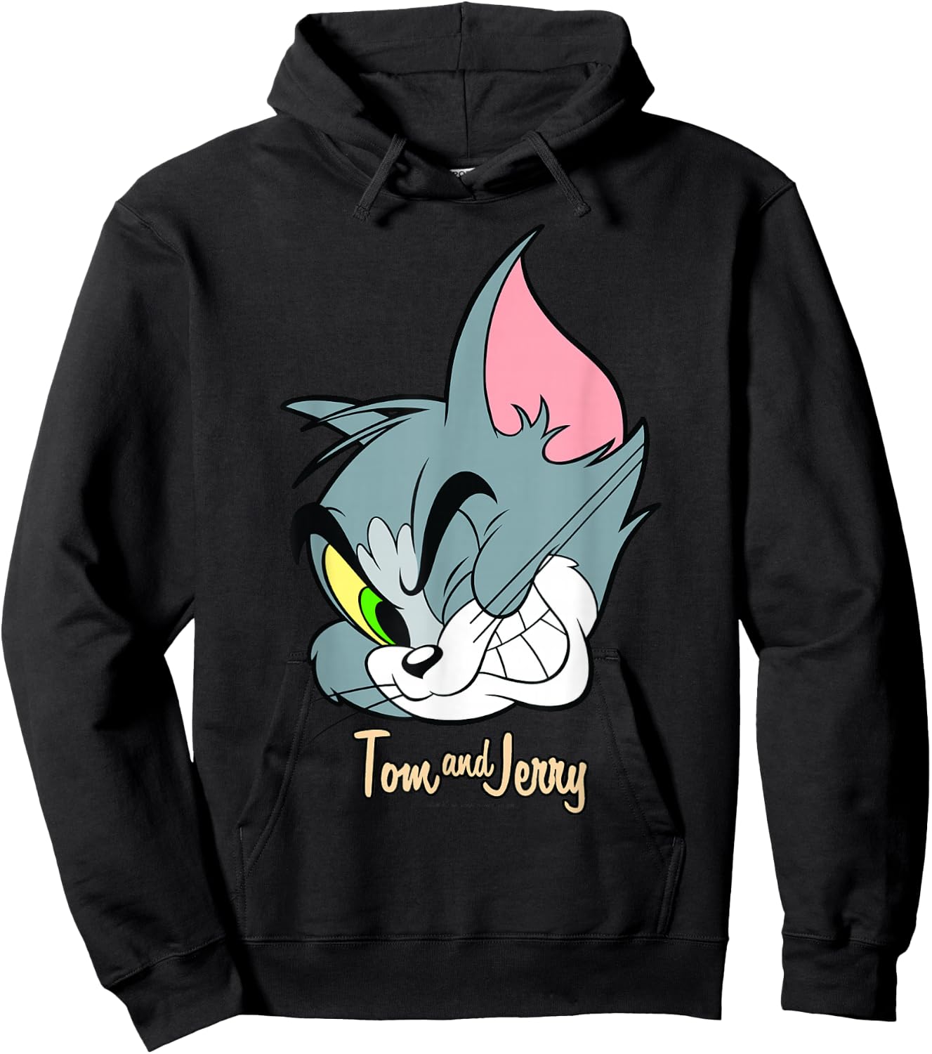 Tom and Jerry Tom Cat Big Face Hoodie - Hoodie | Black