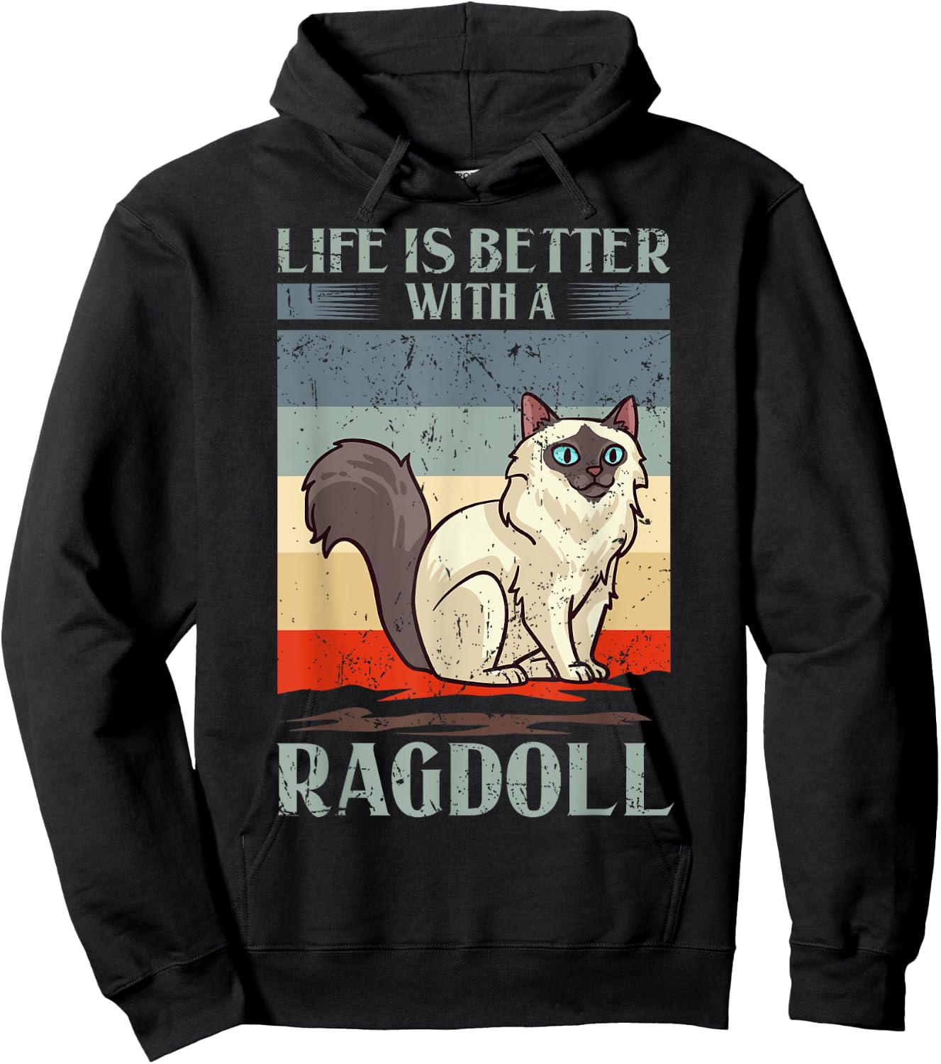 Ragdoll Cat Kitten Owner Lover Women Kids Hoodie - Hoodie | Black