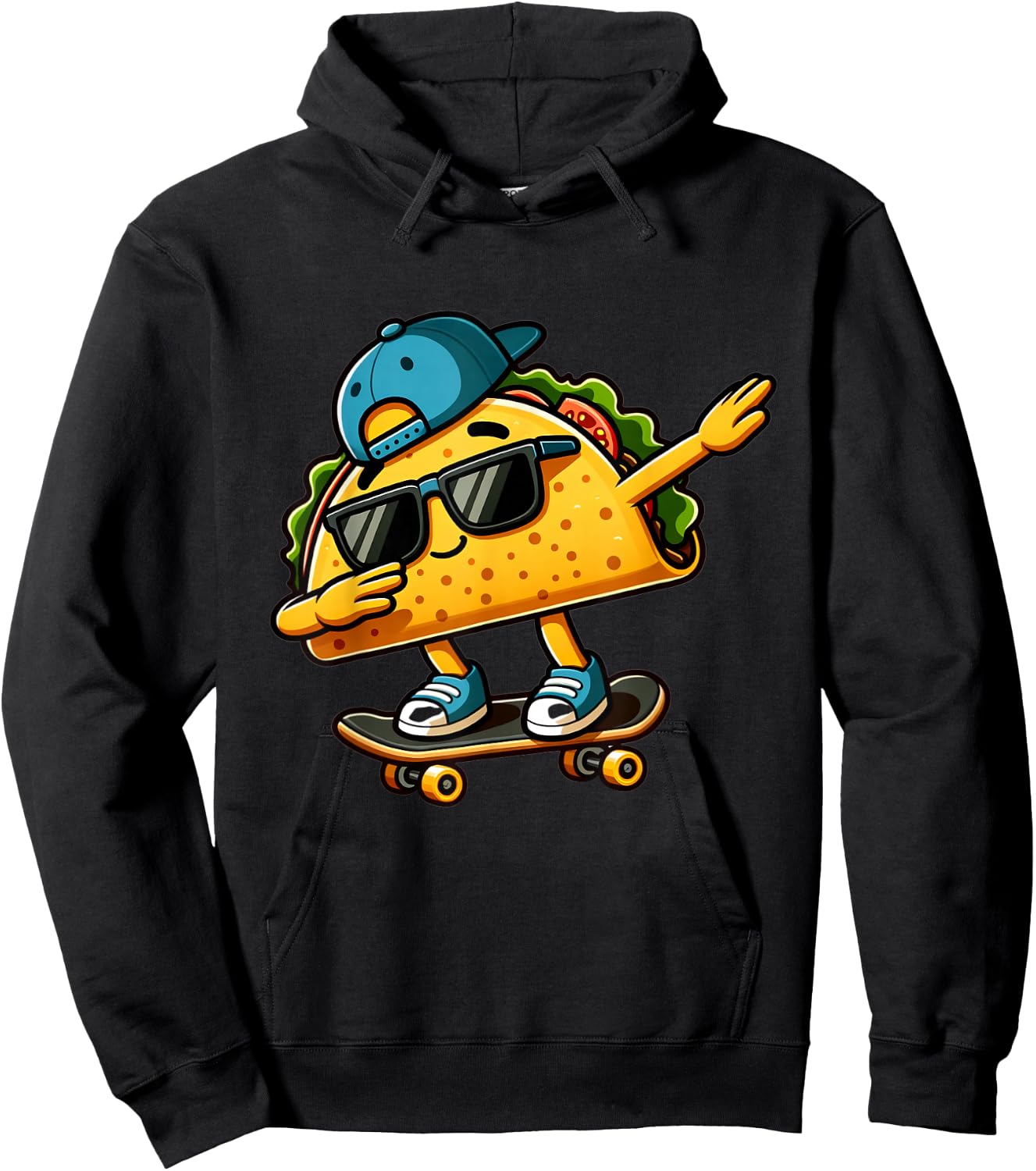 Dabbing Taco Skater Fun Hoodie - Hoodie | Black