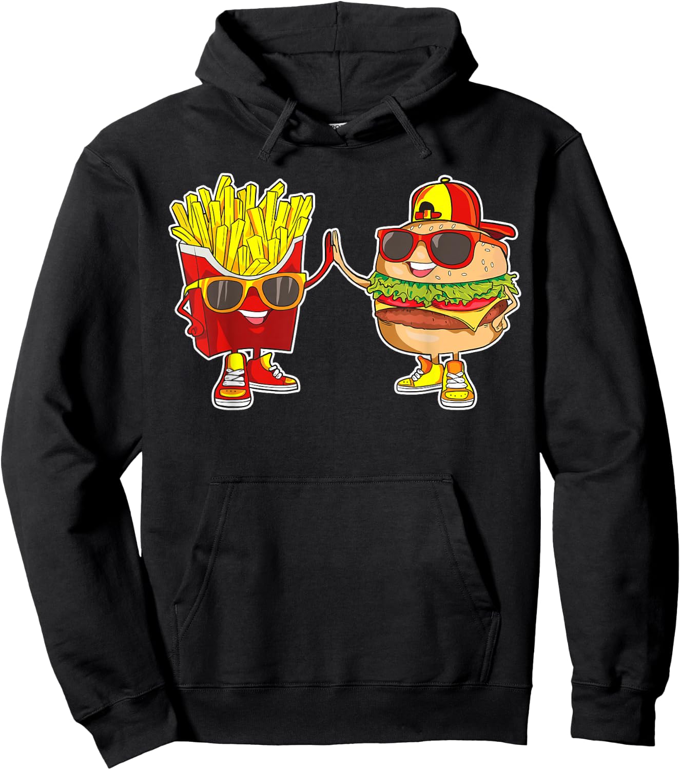 Burger and Fries Trendy Weird BFF Fast Food Who Love Summer Hoodie - Hoodie | Black