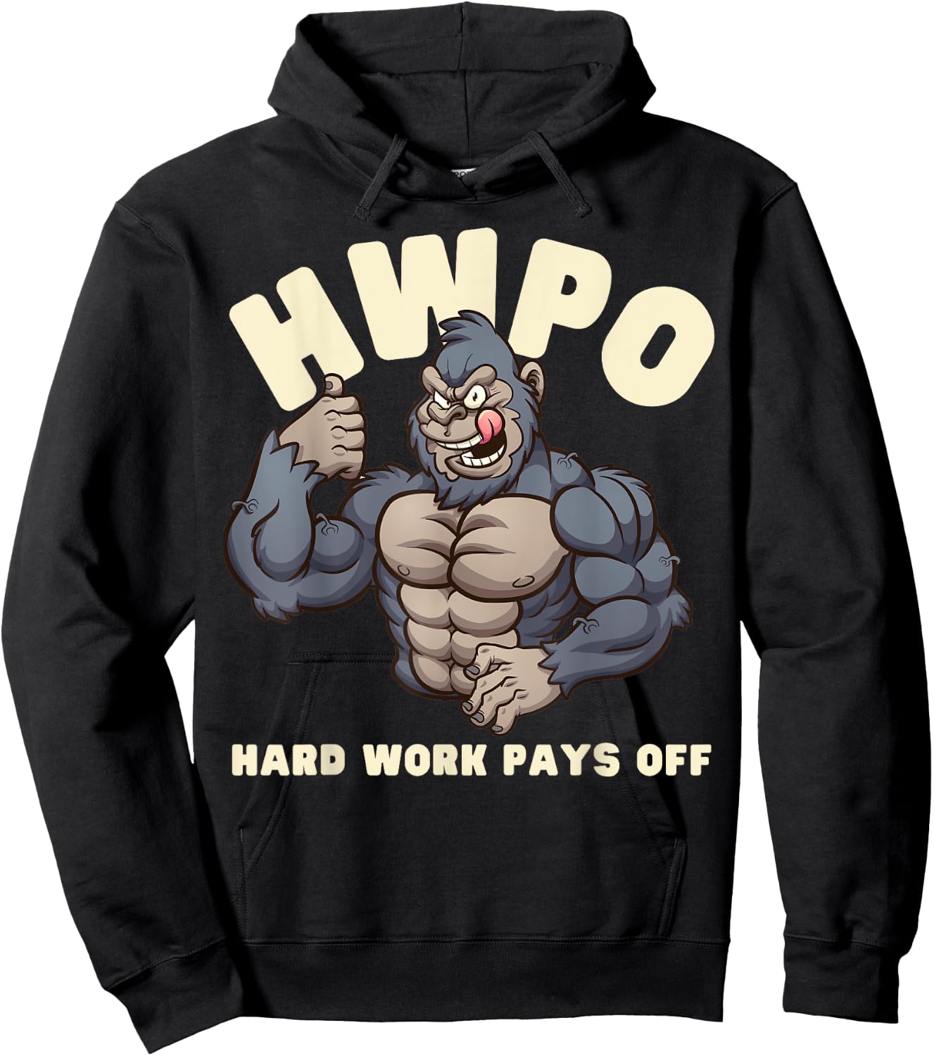HWPO Hard Work Pays Off Gorilla Hoodie - Hoodie | Black