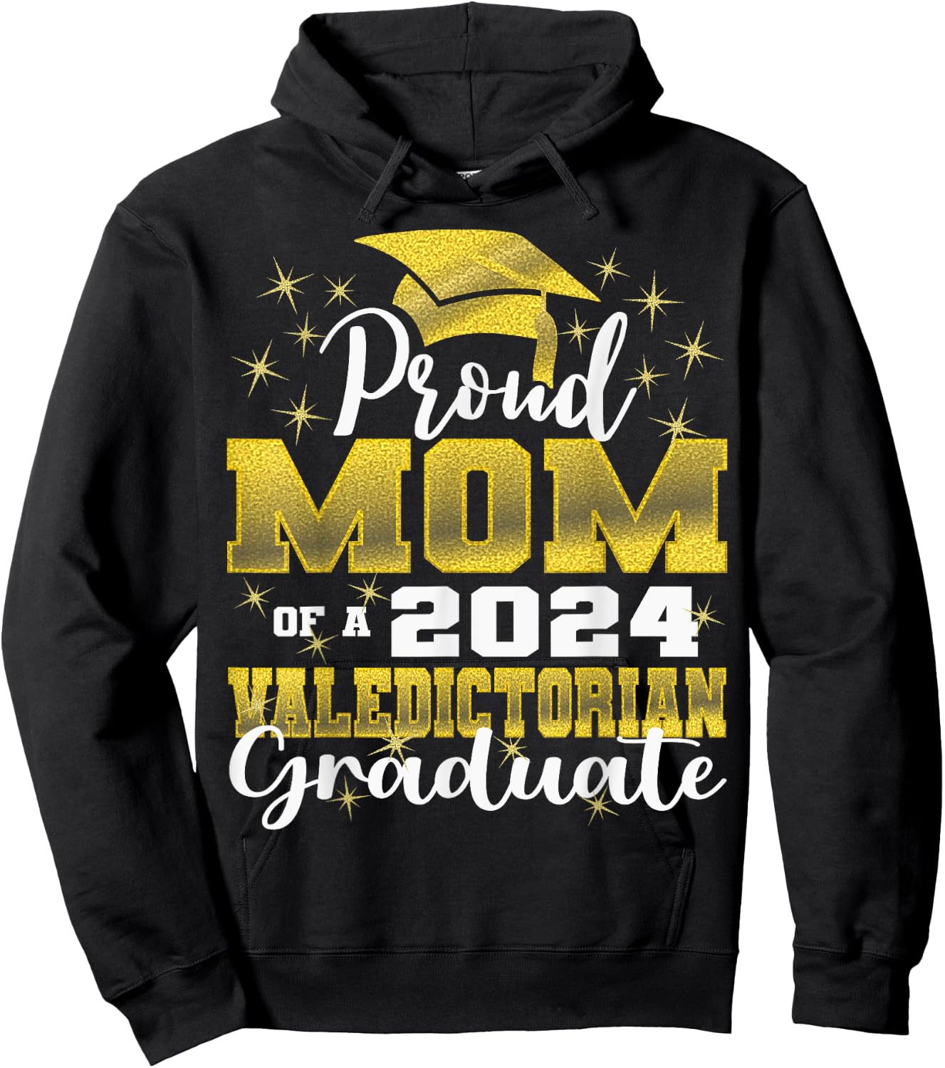 Proud Mom of 2024 Valedictorian Class 2024 Graduate Hoodie - Hoodie | Black