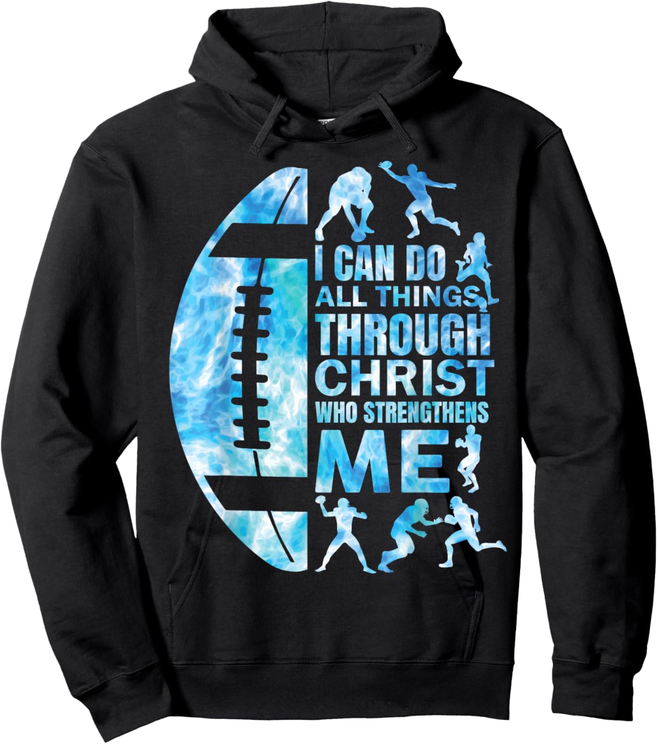 Football-Shirt Christian Women Boys Men Christ Religious Hoodie - Hoodie | Black