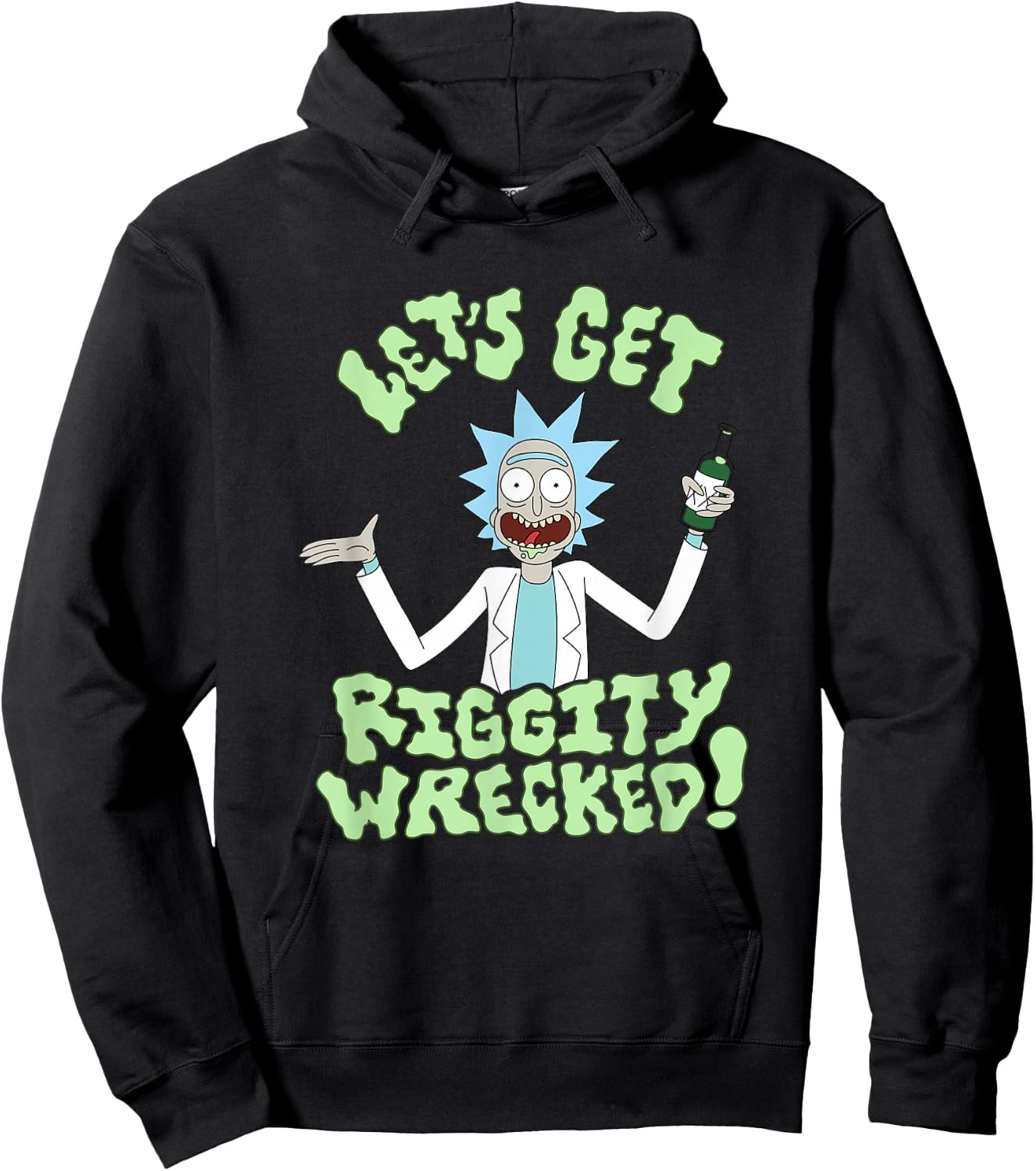 Rick and Morty Lets Get Riggity Wrecked Hoodie - Hoodie | Black
