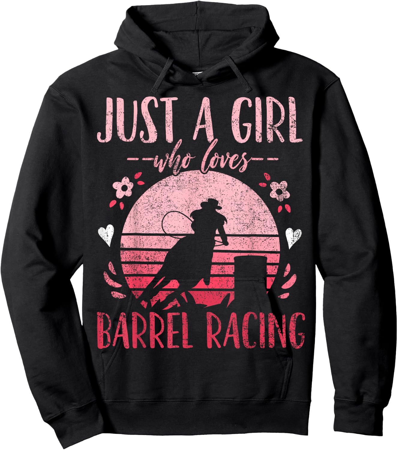 Barrel Racer Just a Girl Who Loves Barrel Racing Vintage Hoodie - Hoodie | Black