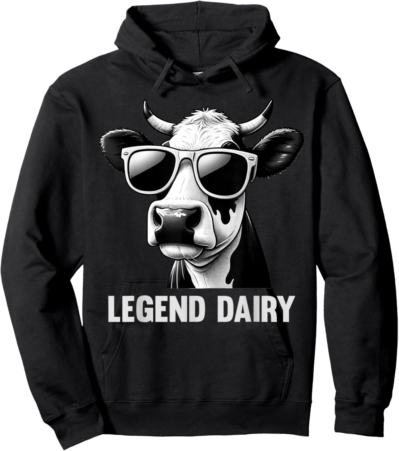 Legend Dairy Funny Farmer Cow Farmer Pun Graphic Hoodie - Hoodie | Black