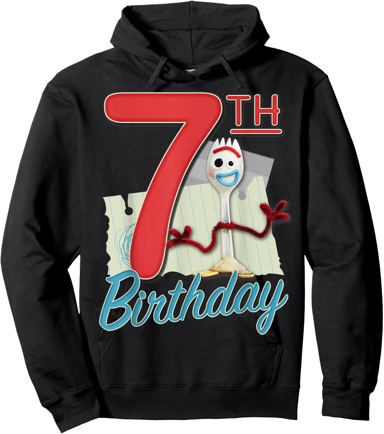 Disney Pixar Toy Story 4 Forky 7th Birthday Hoodie - Hoodie | Black
