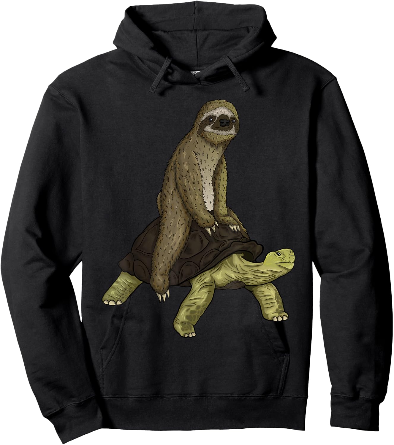 Sloth Turtle Shirt Sloth Riding Tortoise Speed is Relative Hoodie - Hoodie | Black