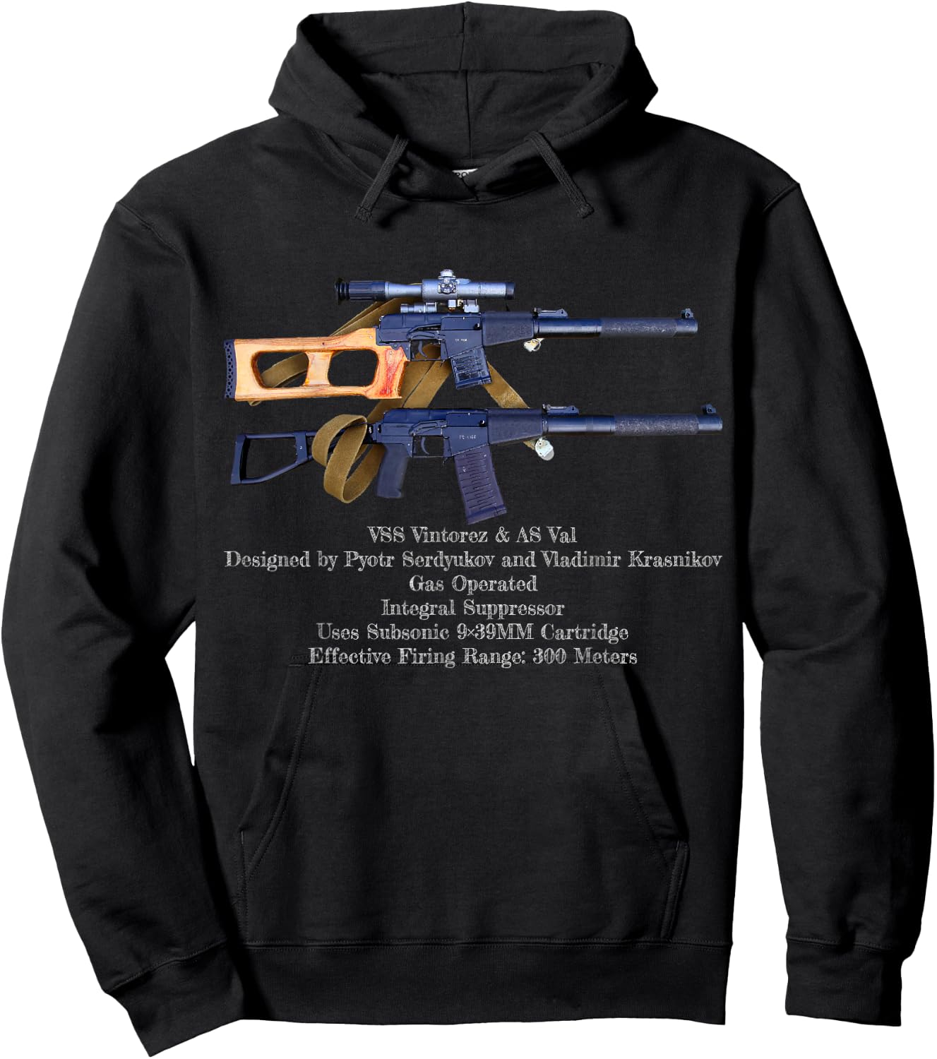 VSS Vintorez Russian Sniper Rifle Gun Scope Specs Gift Hoodie - Hoodie | Black