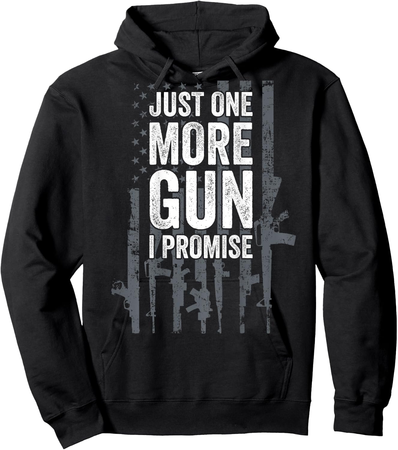 Just One More Gun I Promise Funny Guns Lover Gift - ON Back Small Hoodie - Hoodie | Black