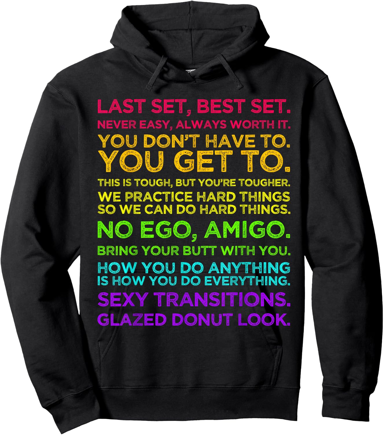 Jess Sims Motivational Quotes - Rainbow Text Hoodie - Hoodie | Black
