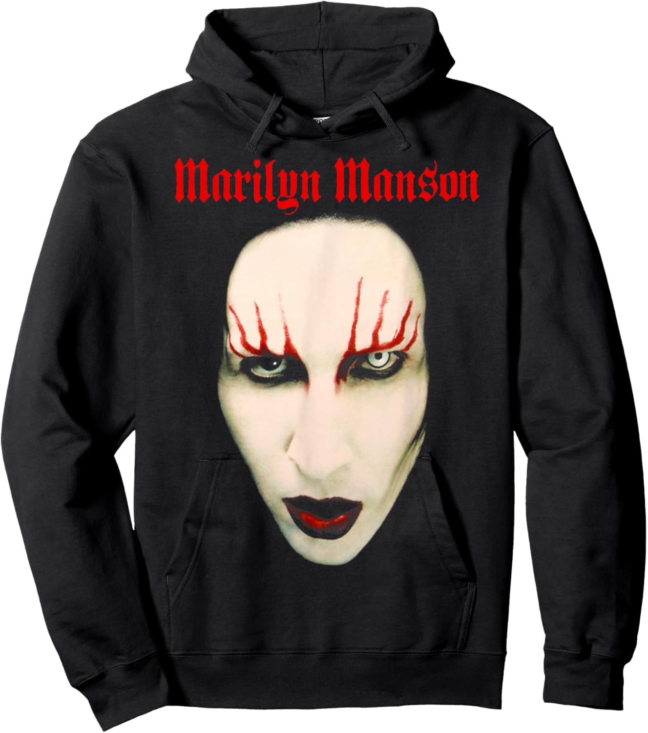 Marilyn Manson – Big Face Red Lips Hoodie - Hoodie | Black
