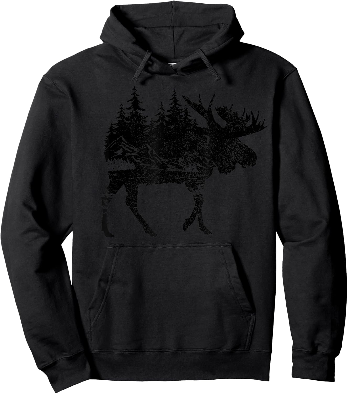 Moose Nature Alaska Hiking Fishing Camping Hunting Hoodie - Hoodie | Black