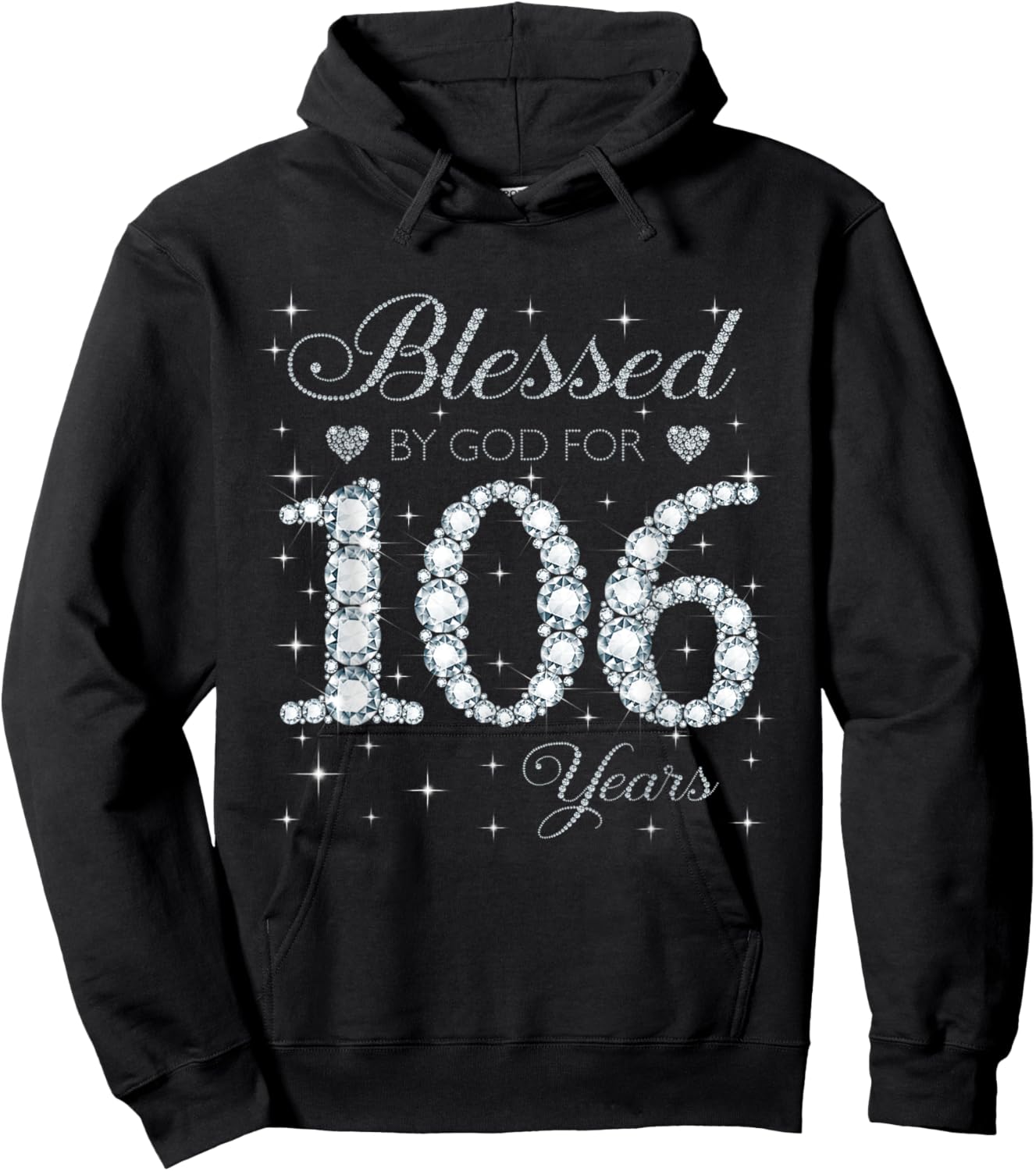 Blessed by God For 106 Years Old 106th Birthday Women Lady Hoodie - Hoodie | Black