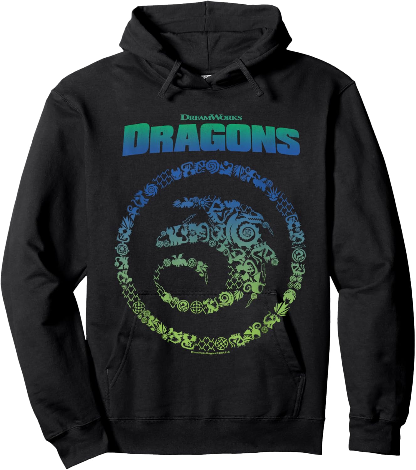 How to Train Your Dragon Toothless Vintage Symbols Logo Hoodie - Hoodie | Black
