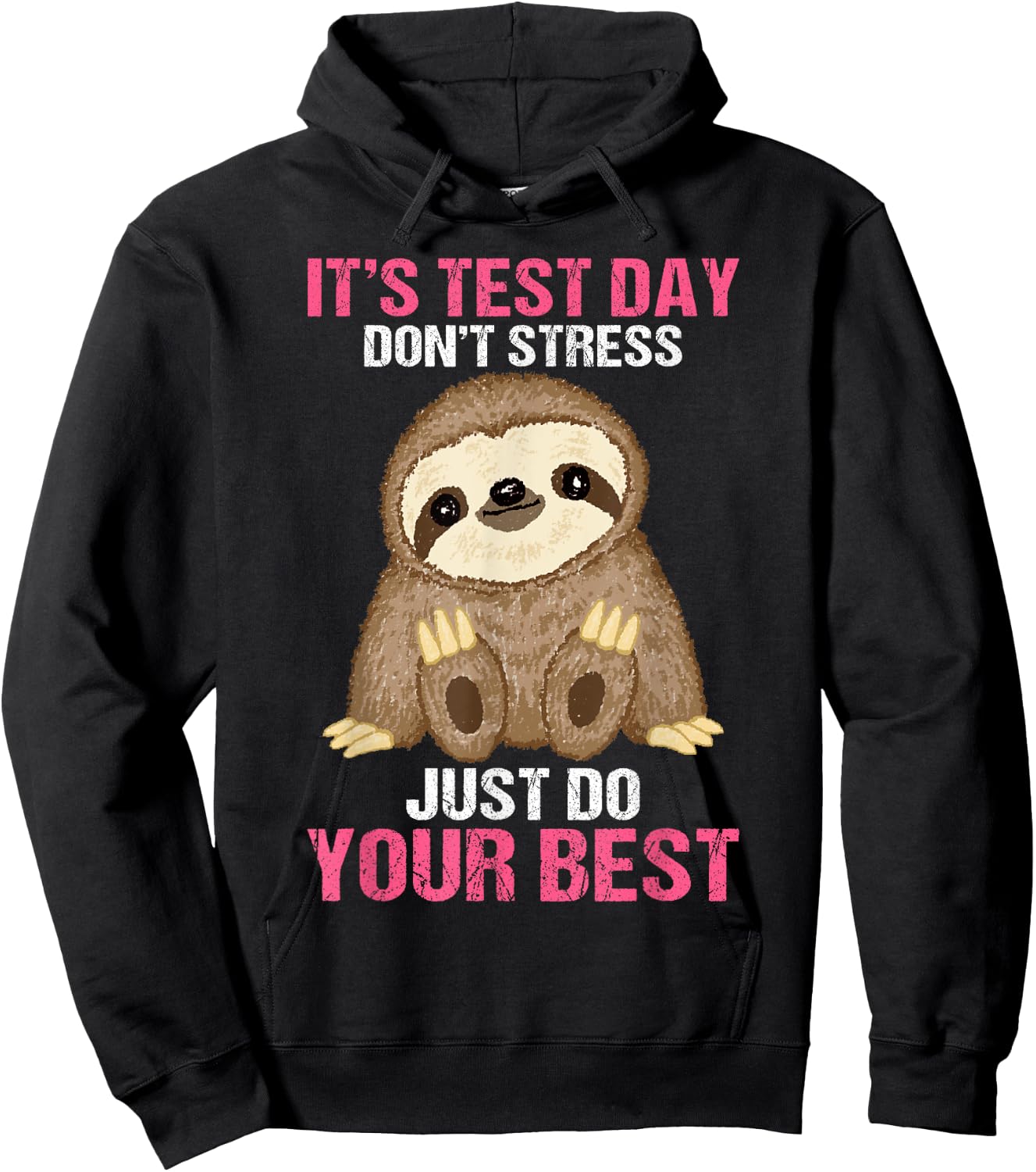It's Test Day Sloth Teacher Men Women Hoodie - Hoodie | Black