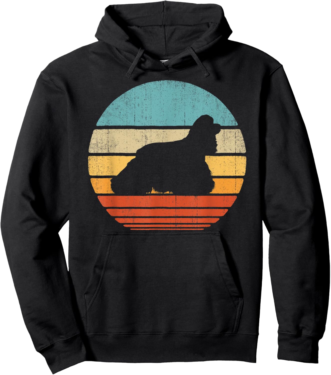 Cocker Spaniel Retro Vintage 60s 70s Sunset Dog Lovers Men Hoodie - Hoodie | Black