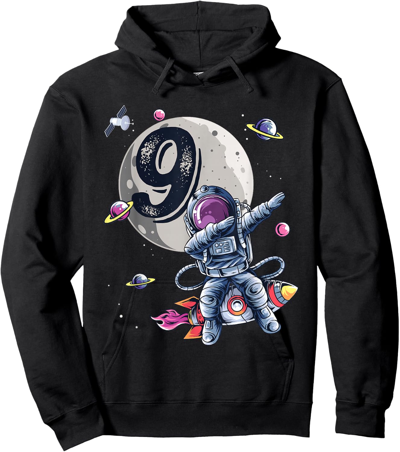 9 Years Old Birthday Boy Astronaut Gifts Space 9th B-Day Hoodie - Hoodie | Black