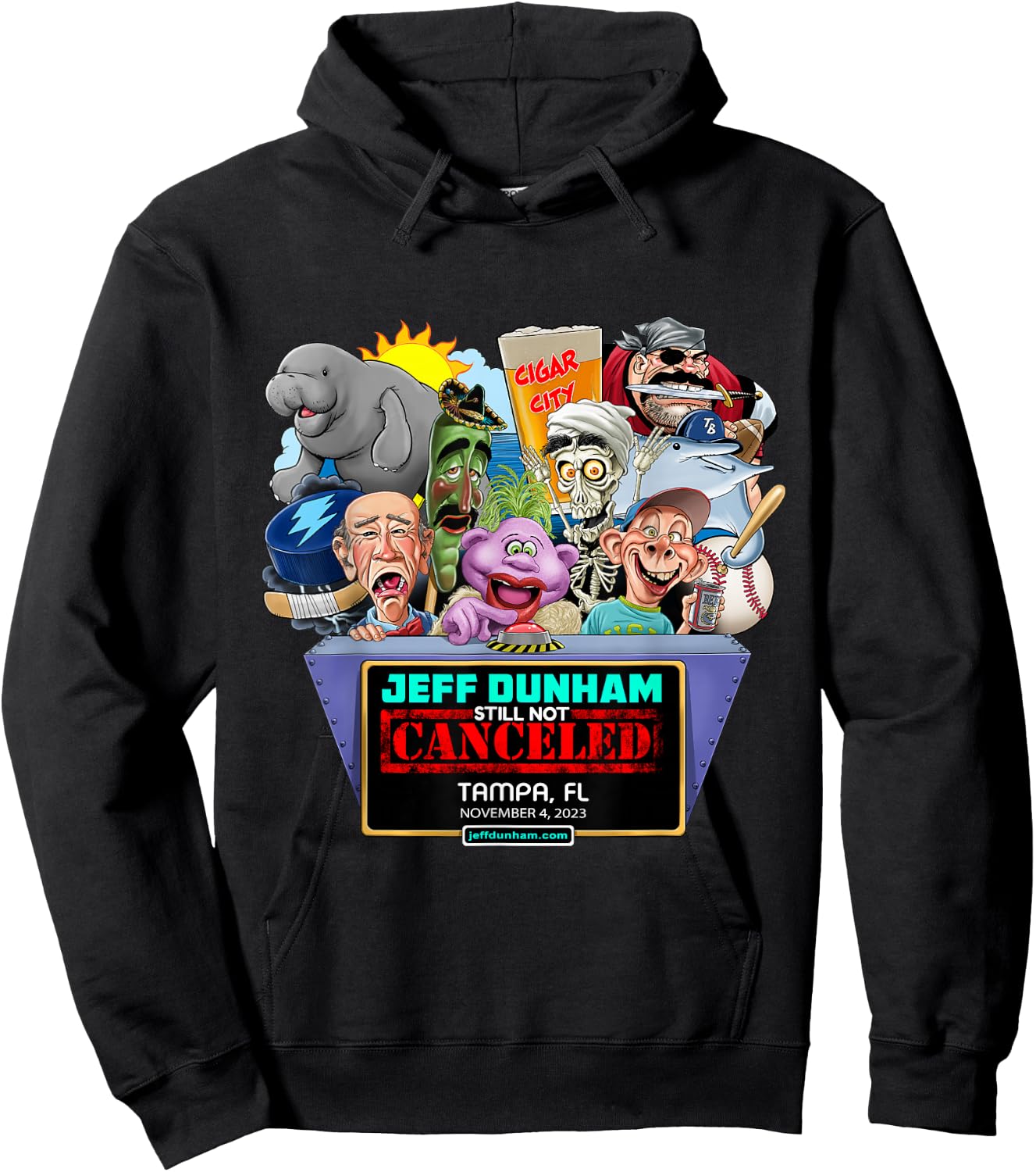 Jeff Dunham -Adults Black Small Classic Fit Short Sleeve Hoodie - Hoodie | Black