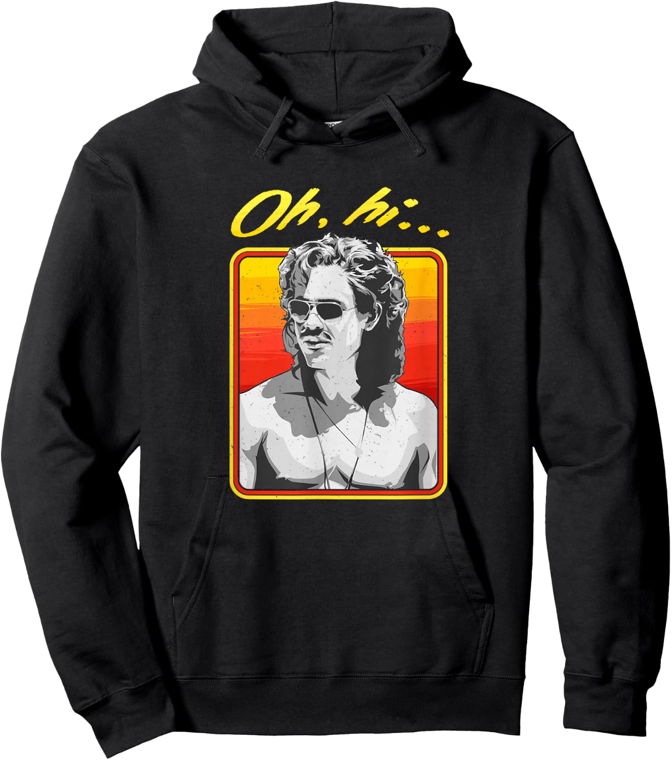Stranger Things Billy Greyscale Oh Hi Boxed Hoodie - Hoodie | Black