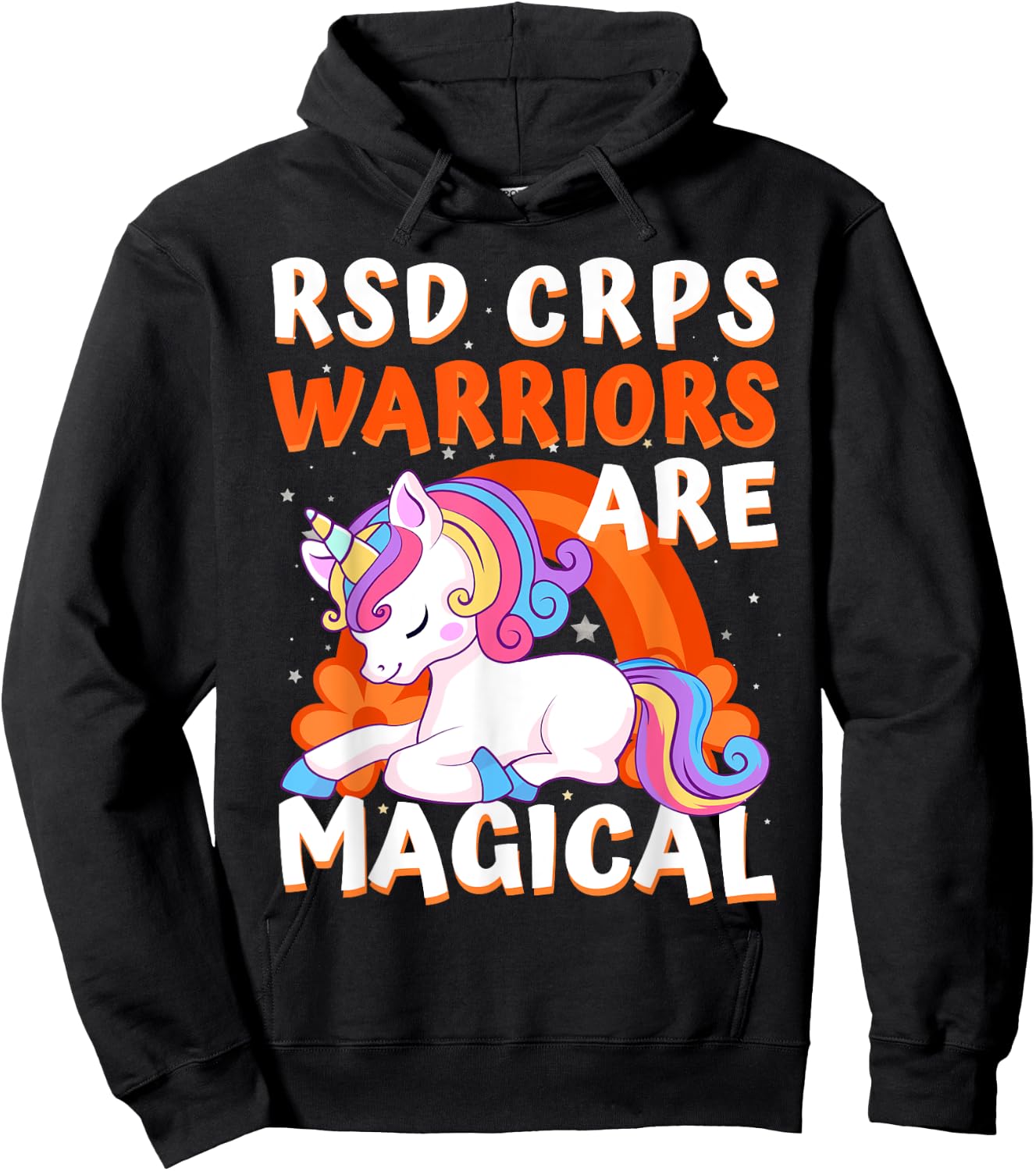 Warriors Are Magical RSD CRPS Awareness Ribbon Unicorn Hoodie - Hoodie | Black
