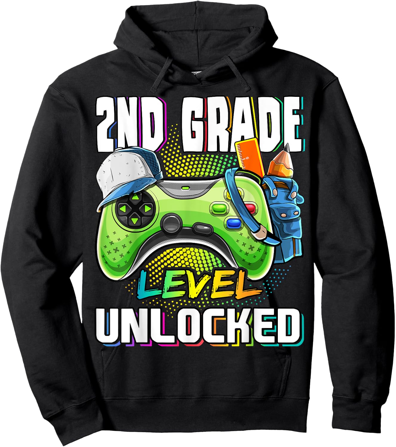 2nd Grade Level Unlocked Video Game Back to School Boys Hoodie - Hoodie | Black