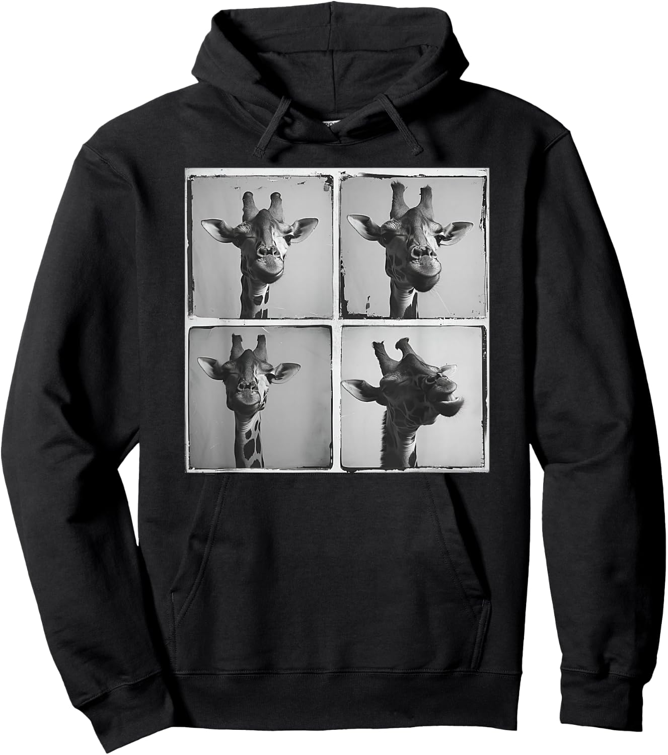 Cool Giraffe Face Photo Love Giraffes Funny Safari Animal Hoodie - Hoodie | Black