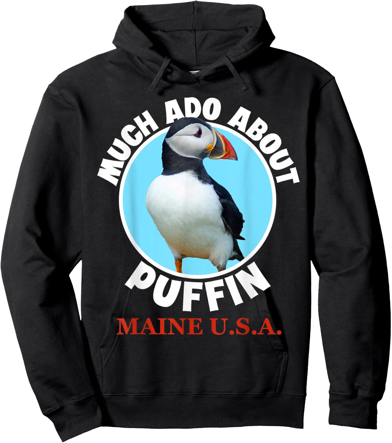 Puffin Bird Maine USA Souvenir Men Funny Hoodie - Hoodie | Black