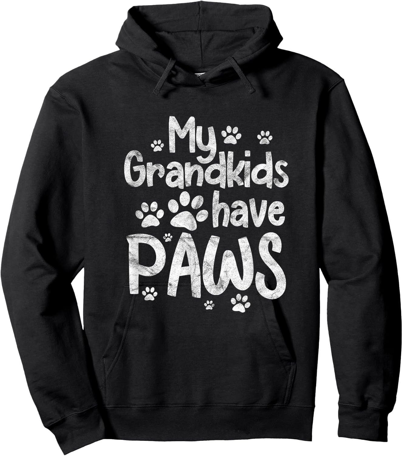 My Grandkids Have Paws Funny Dog Cat Grandma Grandmother Hoodie - Hoodie | Black
