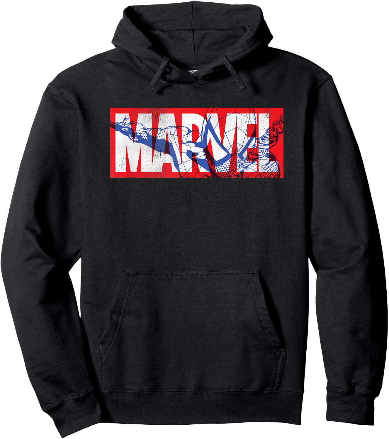 Marvel Logo with Spider-Man Hoodie - Hoodie | Black