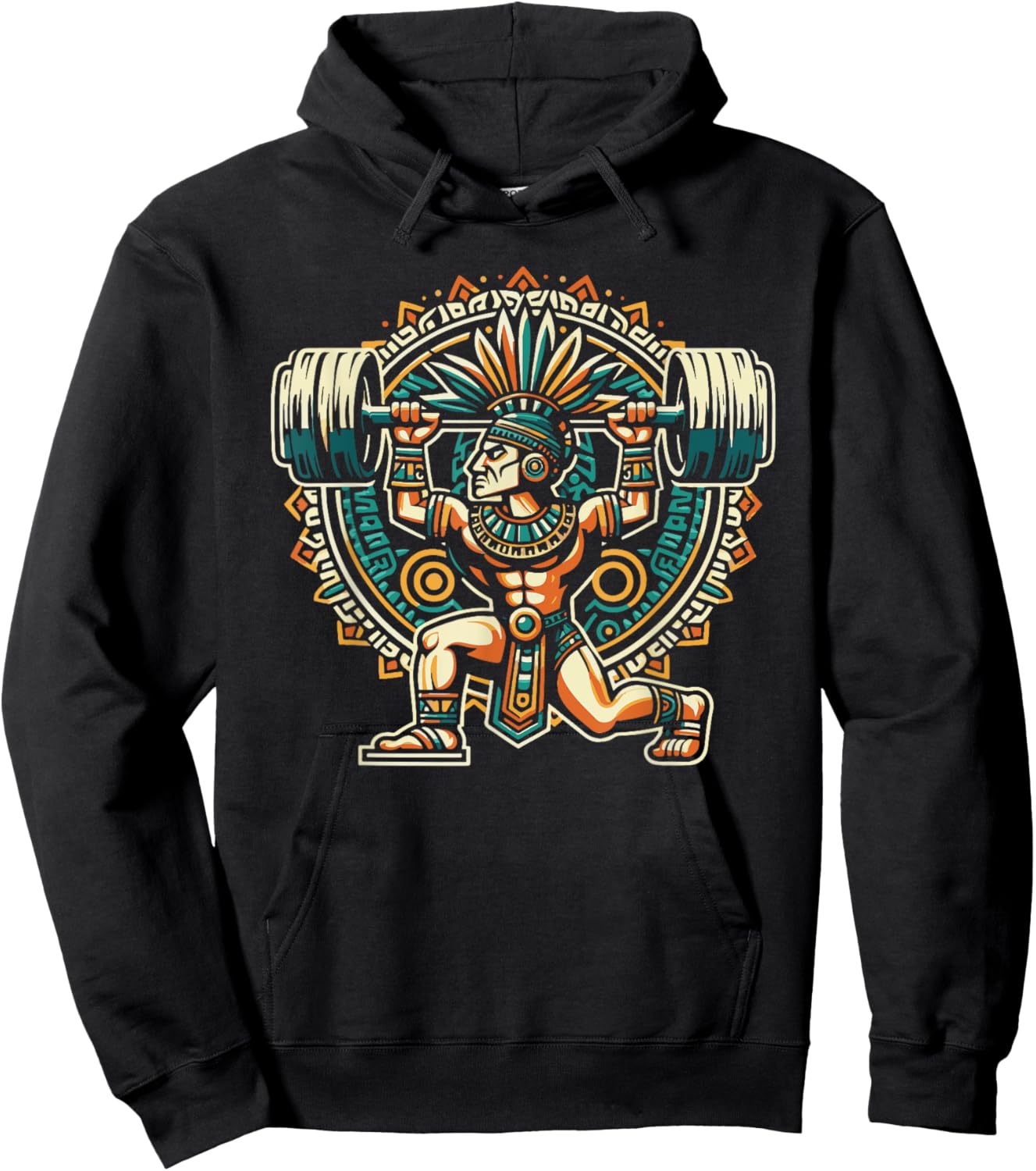 Aztec Warrior Gym Weightlifting Bodybuilding Workout Hoodie - Hoodie | Black